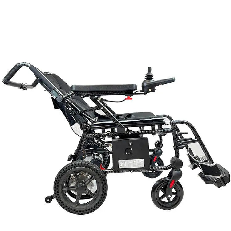Refurbished EEZY LITE Grade A powered wheelchair by eezychair with sleek design and adjustable features.