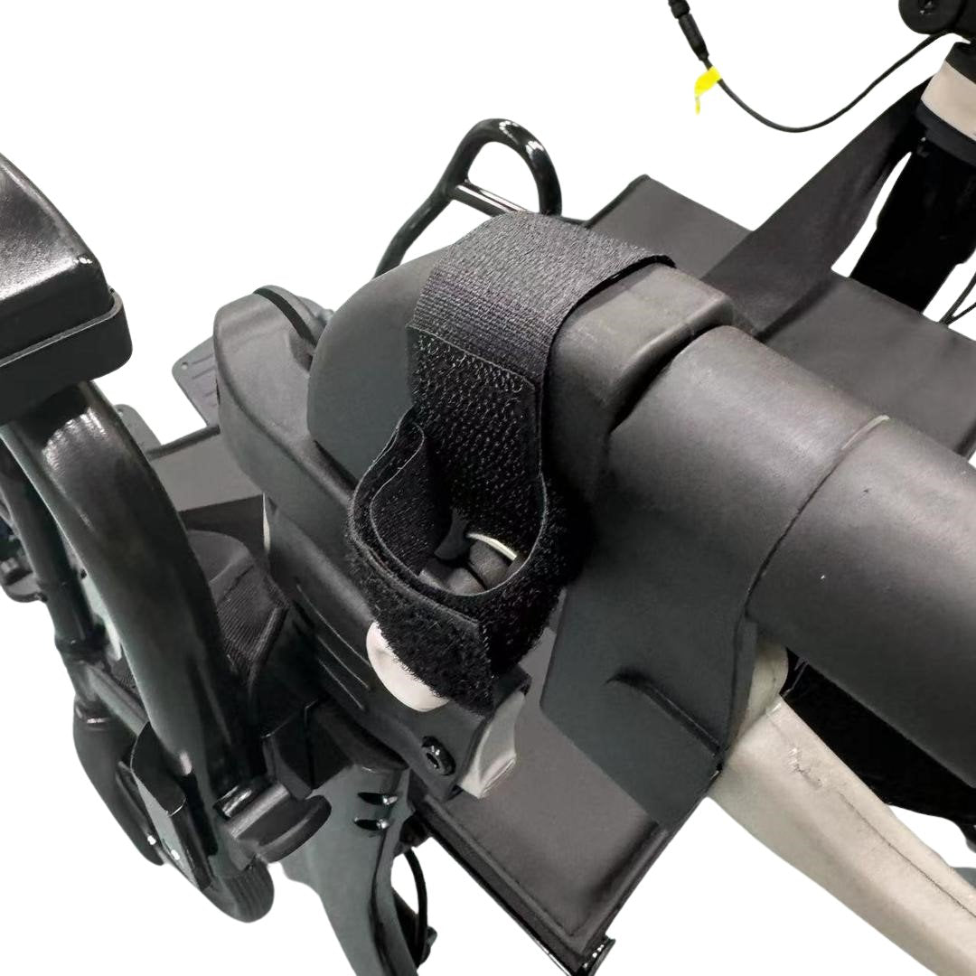 Velcro strap to mount walking stick on the Eezy Roller