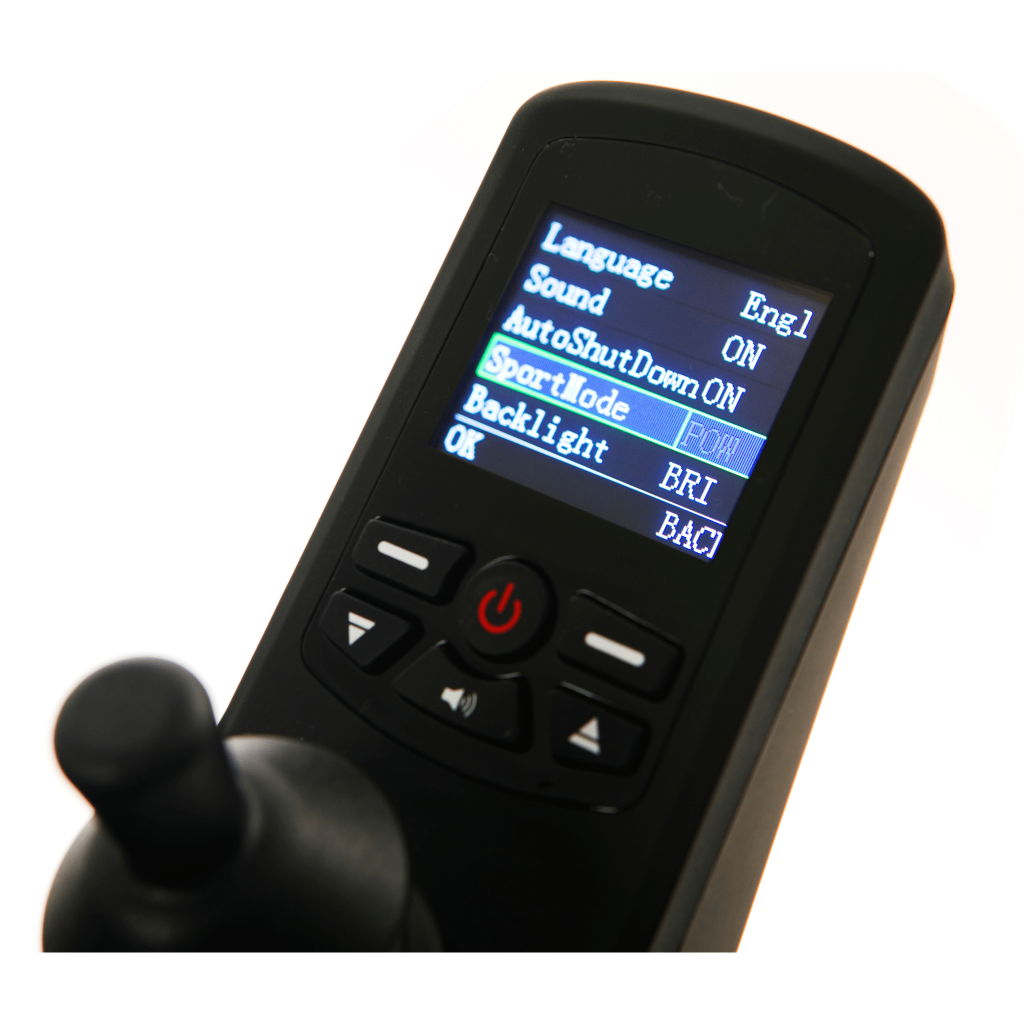 electric wheelchair LCD joystick controller showing options