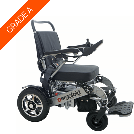 heavy duty wheelchair silver colour large wheels ergofold