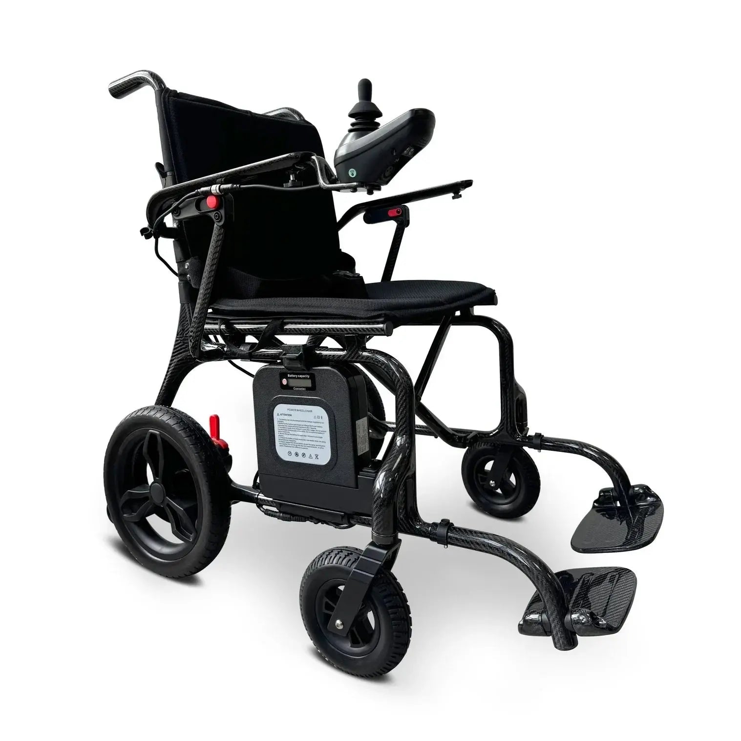 black wheelchair with arm rest and 4 wheels 