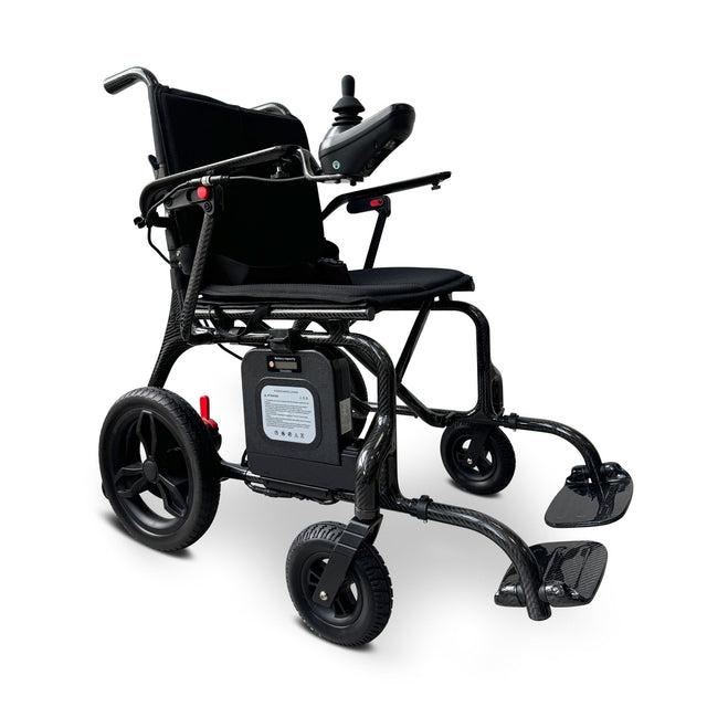 carbon fibre electrical wheelchair side angle view 
