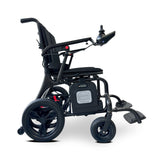 side view carbon fibre electrical wheelchair wheels and foot rest with joystick 