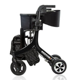 Refurbished Grade A EEZY ROLLER (Regular) electric rollator, side view in folded compact position