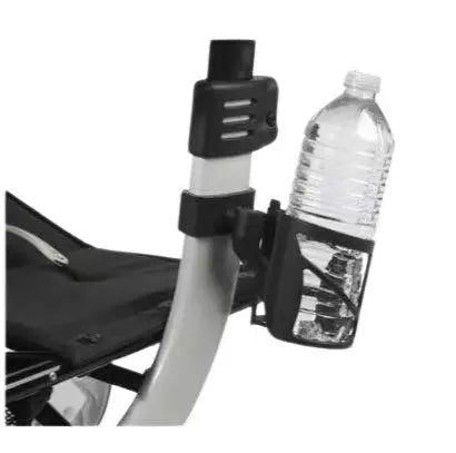 Eezychair Eezy Roller Cup Holder accessory attached to a chair, providing a convenient spot for drinks.