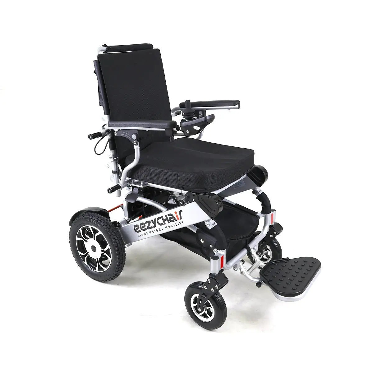 EEZY SPLIT powered wheelchair by eezychair with split folding design and compact frame for easy transportation.