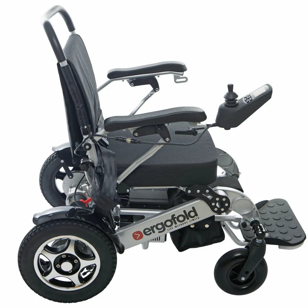 ErgoFold Elite powered wheelchair side view